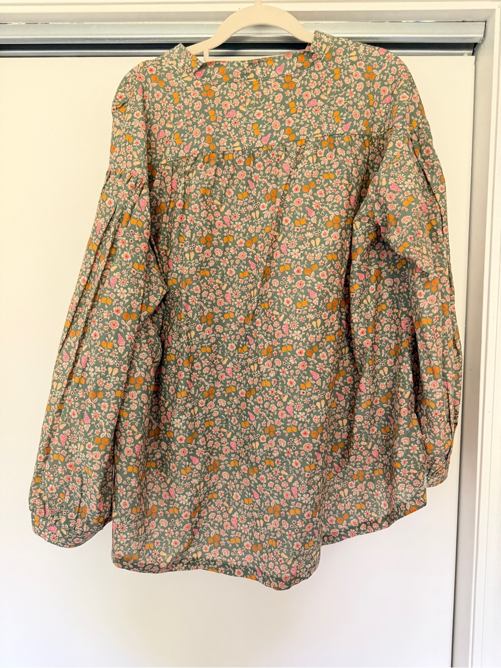 Trovata Sage Floral Button-Front Peasant Blouse - Picture 3 of 5